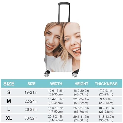 DIYKST Custom Face Luggage Cover Personalized Suitcase Cover Protector with Photo Text Logo Customized Travel Baggage Protector Cover for Men Women(Design 6)3