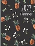 2023 Planner: Pineapple Themed 2023 Daily Planning Journal with Calendar, Goals & Commitment Board, Mind Maps, Password Log, Notes & Lists