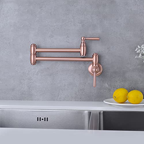 Avola Wall Mount Pot Filler Faucet,Pot Filler In Copper Finish,Resist Fingerprint Brass Kitchen Sink Pot Filler Faucets thumb #1