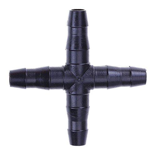 Starnearby 20pcs 4-Way Irrigation Connector Water Pipe Diverter Straight Cross