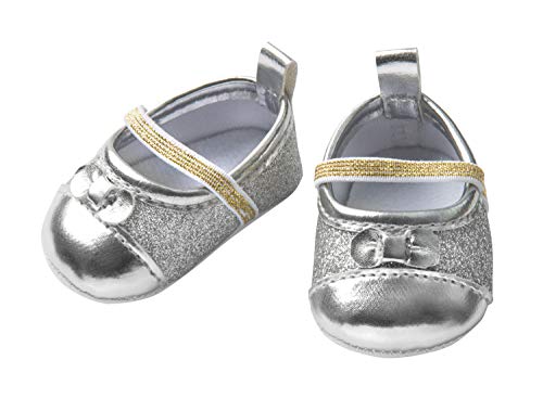 Heless 7481 - Glitzerballerinas für Puppen, silber, Größe 30 -...