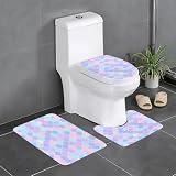 Ninainaid Juego de 3 alfombras de baño con tatuaje de sirena, superabsorbentes, de secado rápido, antideslizantes, extragruesas, para ducha, lavabo