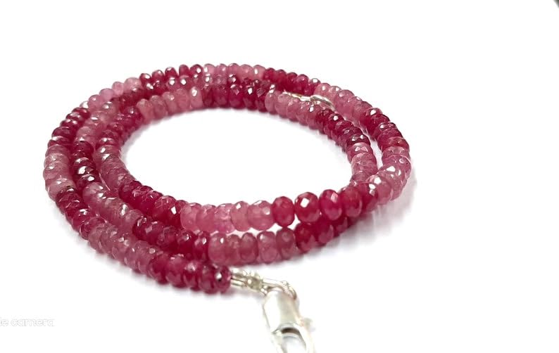 Saphir rose naturel perles rondes facettées 5-5.5mm 45.7cm pour fabrication de bijoux