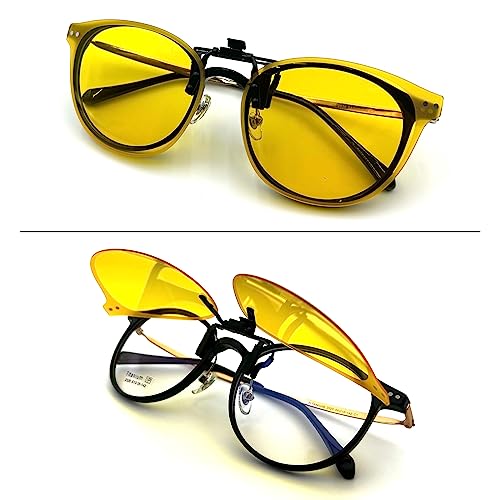 Image of Clip on Sunglasses Over Prescription Glasses Polarized Anti Glare Flip Up UV Protection Glasses For Men Women