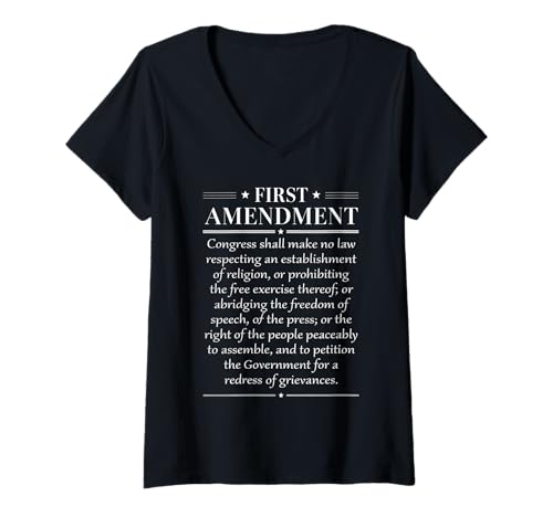 Womens 1st First Amendment U.S. Constitution Patriot V-Neck T-Shirt