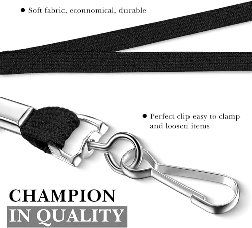 Image of Tubeless Flat Lanyard ID Badge Lanyards with Swivel J-Hook for ID Name Tags and Badge Holders