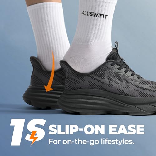 Image of ALLSWIFIT Women's Slip On Walking Shoes Hands-Free Cushion Running Tennis ActiveSolid Non-Slip Comfortable Workout Gym Athletic Fashion Sneakers
