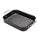 HIC Kitchen Roasting Baking Broiler Rack, Chrome-Plated Steel, Holds Smaller Food Securely, 12 x 7.75 x 1.5-Inches
