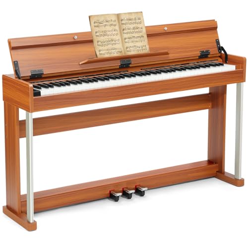Weighted Digital Piano Keyboard with MIDI (Brown)