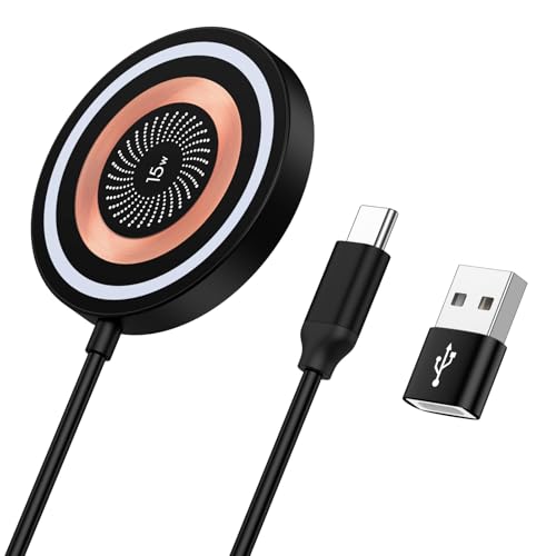 Samsung Galaxy S26 S25 Ultra Wireless Charging Pad for Galaxy S26 S25 S24 S23 S22 S21 S20 Ultra FE Z Fold Flip 7 6,15W Magnetic Wireless Magsafe Charger Station for iPhone 17 16 15 14 Pro Max Plus