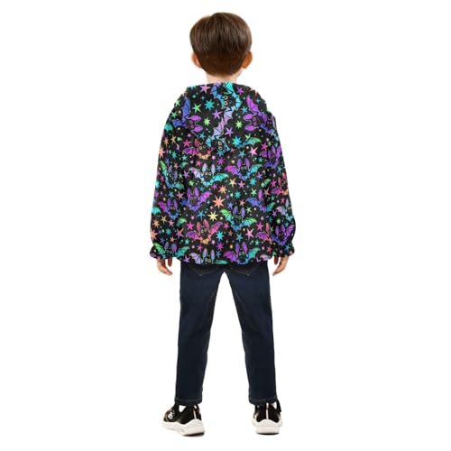 Boys' Fleece Hoody Jacket Zip Up Coat Warm Fall Winter Plush Jacket Colorful Bat Long Sleeve Outerwear4