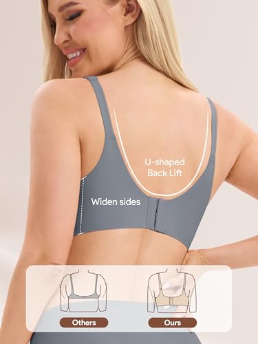 Image of Angelhood 3 Pack Nursing Bras for Breastfeeding Seamless Pregnancy Maternity Bra Wireless Sleep Bralette with Extenders