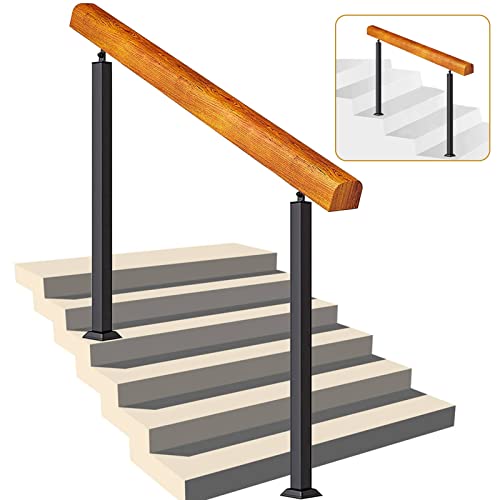 Rampes d'escalier extérieures bois massif garde-corps pour escalier béton 1 à 5 marches