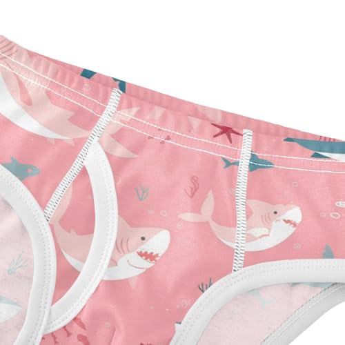 KLL Shark Pink Background Baby Boys Pure Cotton Briefs Cute Children Undies4