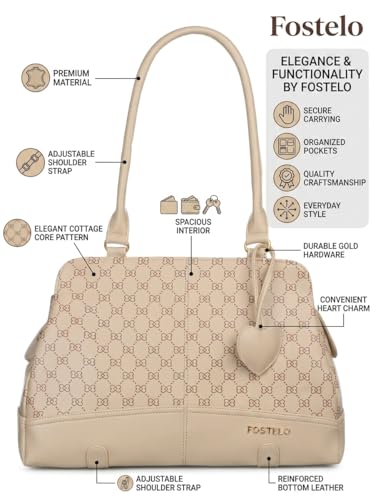 Image of Fostelo Women's Helena Satchel Tote Handbag for Women | Ladies Purse | Stylish Shoulder Bag | Gift For Women
