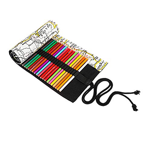 Preisvergleich Produktbild Lidylinashop rollmäppchen stifterolle Federmäppchen Mädchen Bleistiftbeutel Federmäppchen aufrollen Leinwand Federmäppchen 12