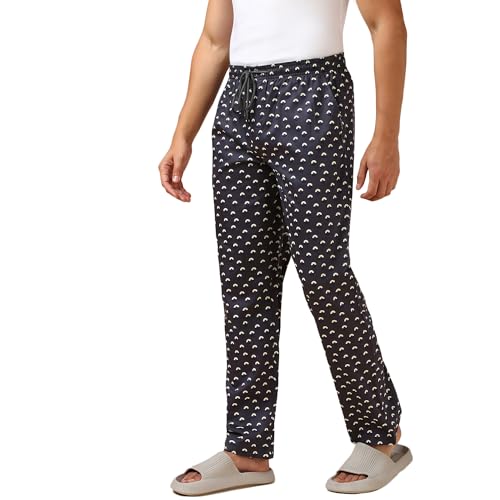 Image of Van Heusen Men Athleisure Allover Print Pyjamas - 100% Combed Cotton - Drawstring Waist, Ultra Soft