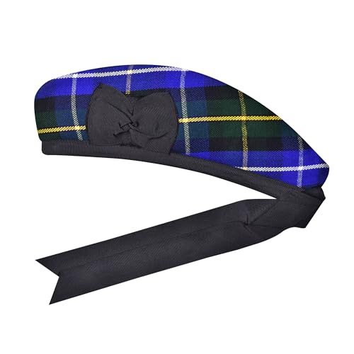 Image of Glengarry Cap-Traditional Scottish Hat, Acrylic Wool Tartan Glengarry hat, Kilts /Bagpipes Accessories