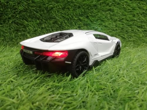Image of Metal car Toy Lamborgheni LP770 Alloy Diecast Collectible Toy Vehicle with Light and Sound Pull Back Toy Car for Boys (White)