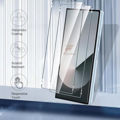 Image of WonRia Pack 1 - Borderless Tempered Glass Compatible with Samsung Galaxy Z Fold 8 Ultra 5G Edges to Edge 9H Hardness Screen Glass Protector with Easy Installation kit