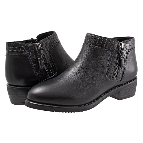 Softwalk Footwear-Ladies, Botas Mujer, Cocodrilo-Negro, 39 EU Estrecho