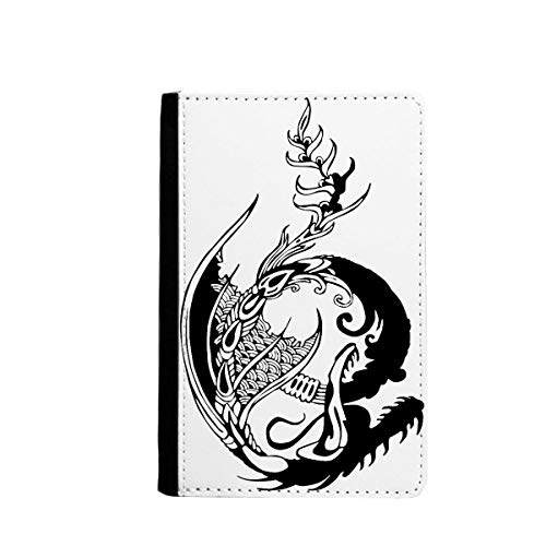 Porte-passeport motif dragon chinois en cuir de haute qualité fait main
