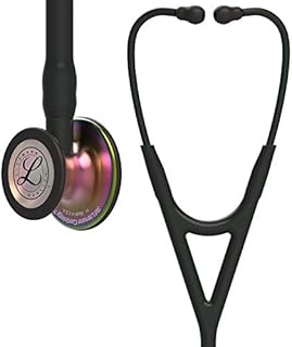 3M Littmann Cardiology IV Diagnostic Stethoscope, Rainbow-Finish Chest Piece, Black Tube, Stem and Headset, 27 Inch, 6165