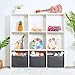 MINTWOOD Design 3-Pack Decorative Woven Storage Baskets for Shelves, Cube Bin Box for Organizing Books, Shoes, Dog Toys, Pantry Closet and Living Room Organizer, Charcoal Gray