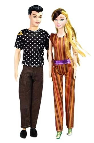 Image of Tickles Sweet Boy & Girl Couple Set of 2 Plastic Dolls for Kids Room & Home Decoration (Design May Vary Size: 30 cm)