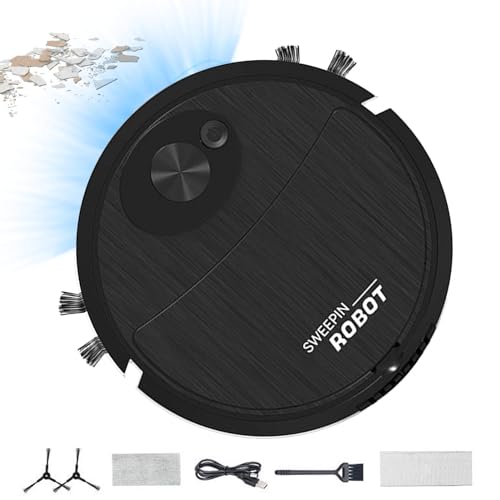 gifyym Robot aspirador, aspiradora robot 3 en 1 y depurador de pisos, aspiradora Conga Robot Ultra-X-Trem de 800 mAh, tecnología espacial Itech, aspiradora, refrigerador y fregona , 5 modos,