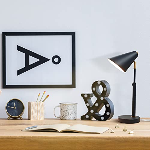 Novogratz X Globe Electric 56030 18" Adjustable Height Desk Lamp, Matte Blue, In-Line On/Off Rocker Switch, Midcentury, Modern, Home Office Accessories, Desk Lamps For Home Office, Home Décor #TOP4