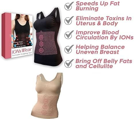 2PCS Tourmaline Sculpting Vest, Seamless Body Sculpting Vest, Ionic Shaping Vest for Women