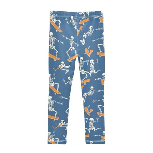 ZZKKO Girls Leggings Skateboarding Skeletons Toddler Girls Clothes Leggings for Girls Toddler Girls Leggings 3-4T2