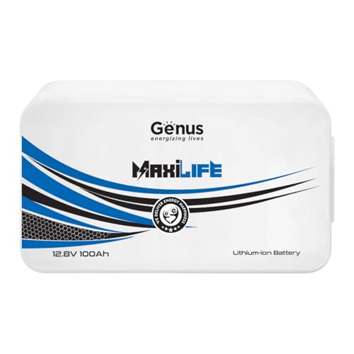 Image of Genus MaxiLife Lithium-Ion 100Ah / 1280Wh 12.8V LiFePO4 Inverter Battery with 12 Years Battery Life for Home & Office with 5 Years Full Warranty