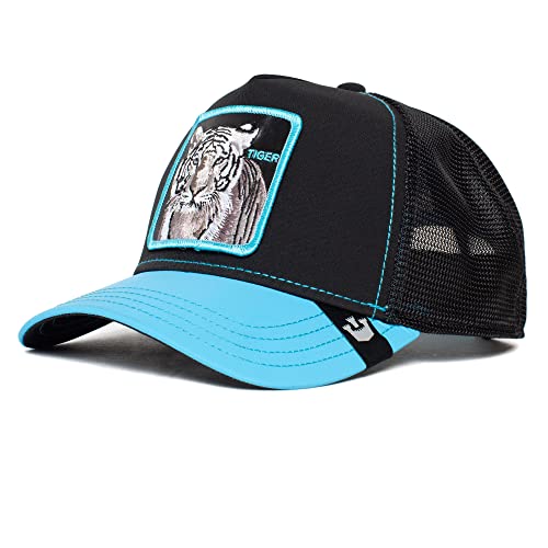 Goorin Bros The Farm Glow Cats Collection Gorra tipo trucker unisex que brilla en la oscuridad, rayas azules, talla única, Mancha azul, talla única
