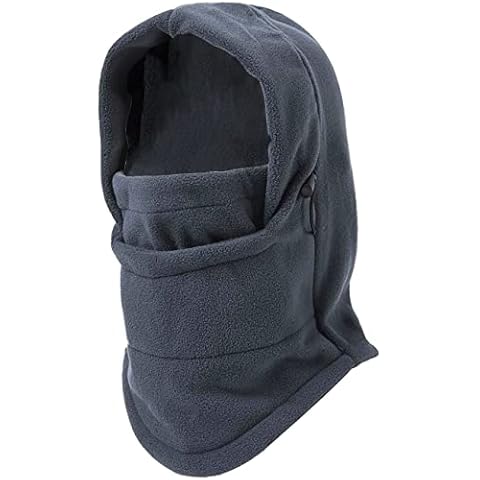 Trifolium Fleece Balaclava Multifunction Face Mask Winter Outdoor Warm Hood Unisex Neck Cover (Grey) Cover