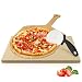 Lospitch Pizzastein aus Cordierit für Backofen und Gasgrill, Pizza Stone Set mit Holz Pizzaschieber und Pizzaschneider(30 x 38 x 1,5 cm)