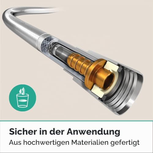 hansgrohe Isiflex - universal Duschschlauch 1,60m, mit Verdrehschutz, flexibler Brauseschlauch mit Knickschutz, inkl. Dichtungsringe… – Ansicht 5
