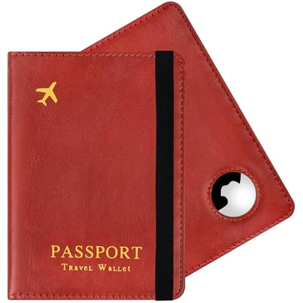 Etui na paszport z identyfikatorem walizki, etui na paszport z blokadą RFID, PU skórzany uchwyt na dokumenty podróżne na paszporty karty kredytowe etui na dowód osobisty, Czerwone