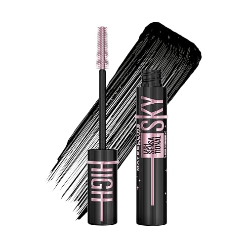 Maybelline New York Sky High Cosmic Black Mascara für extreme Länge & kosmisches Volumen, Ultra-schwarze Wimperntusche mit extra Pigmenten, Tower Flex Bürste & Bambusextrakt für maximale Definition