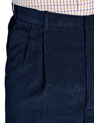 Chums Men's HIGH-Rise Pants Luxury Cotton Corduroy Trousers Navy4