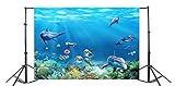 Yeele 10x8ft Oceanic Dolphins Photography Backdrops Vinyl Undersea World Anemone Fish Starfish Coral Underwater Sun Light Beam Photo Background Aquarium Diving Baby Girl Portrait Studio Props