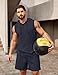 COOFANDY Mens Tank Top and Shorts Set Sleeveless Track Suit 2 Piece Gym Outfits Navy Blue