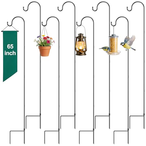 Image of GOFORWILD 65 Inch 8 Pack Shepherd Hook for Garden Decor