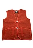 Warme Unisex Weste aus 100% natürlicher Schafwolle (Merino) und Knebelverschluss