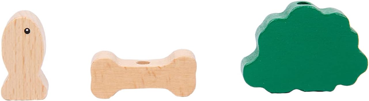 Adena Montessori Wooden Pull Long Trailer Toys - Wooden Pull Car Interactive Animal Towing Toy for Kids 1-3 Years Old Cognitive Development