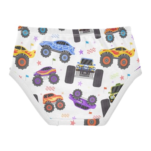 Wusikd Cartoon Monster Trucks Girls' Underwear Cotton Girls Briefs Soft Toddler Underwear 3T Multi2