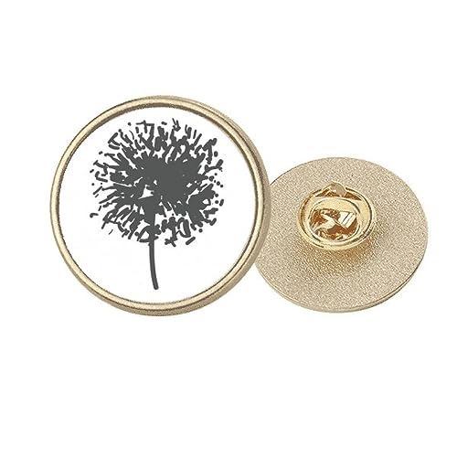 Broche ronde en métal doré au design raffiné de pissenlit