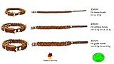 Hundehalsband Fettleder kleine Hunde/große Hunde verstellbar handgeflochten Made IN Germany (XXS 22cm-28cm Breite:15mm, Cognac)