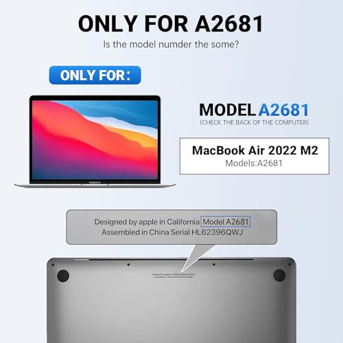 Image of Screen Replacement for MacBook Air M2 A2681 2022 13.6 inch EMC 4074 Full LCD Display Assembly 2560x1664 with Tool Kit (Midnight)